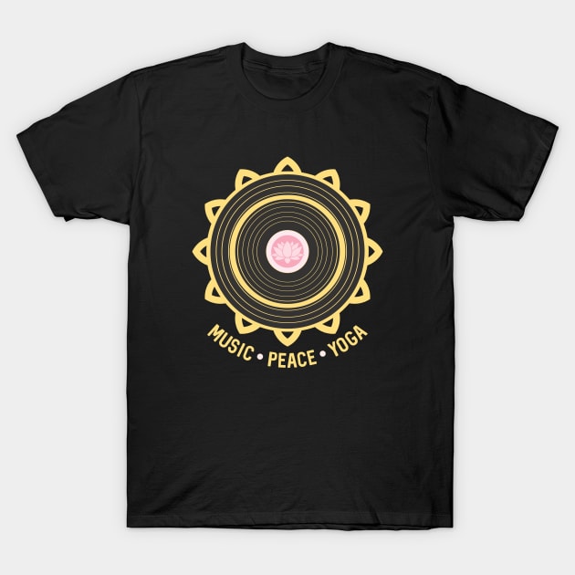 Music Peace Yoga T-Shirt by dancedeck